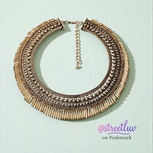 Stella & Dot Tansy Necklace — Gold Fringe Collar